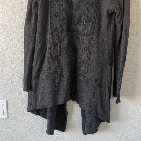Johnny Was Biya Norns Haag Duster Gray Embroidered Aztec Native Cardigan M - Picture 13 of 16